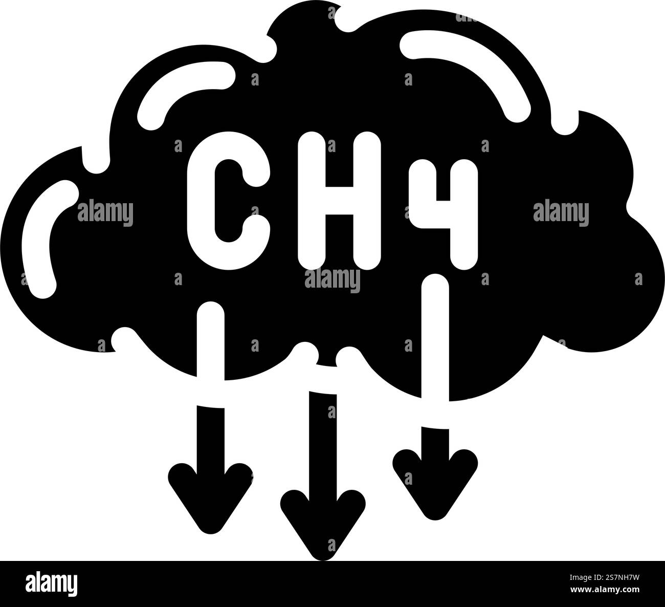Methanreduzierung Umweltglyphen-Symbolvektor. Umweltzeichen für Methanreduzierung. Isolierte Symboldarstellung. Methanreduzierung Umweltglyphen-Symbol-Vektor-Illustration Stock Vektor