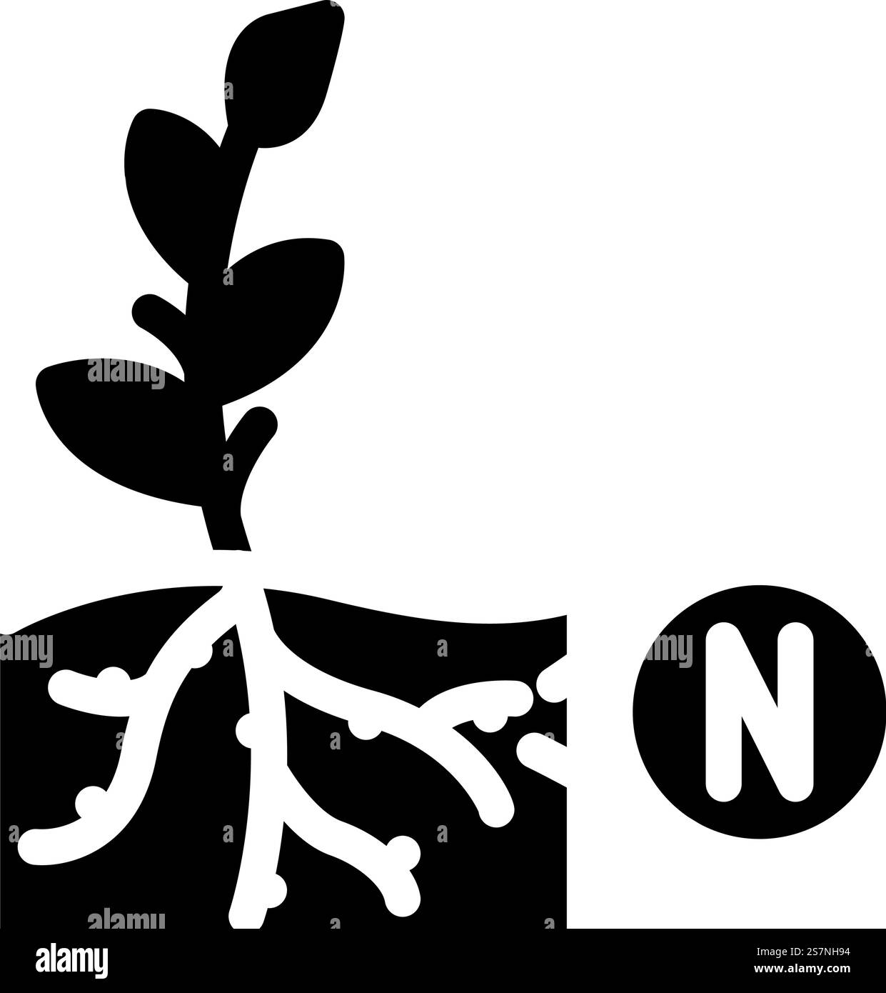 Stickstofffixierung Umweltglyphe Symbolvektor. Umweltzeichen zur Stickstofffixierung. Isolierte Symboldarstellung. Stickstofffixierung Umweltglyphe Symbol Vektor-Illustration Stock Vektor