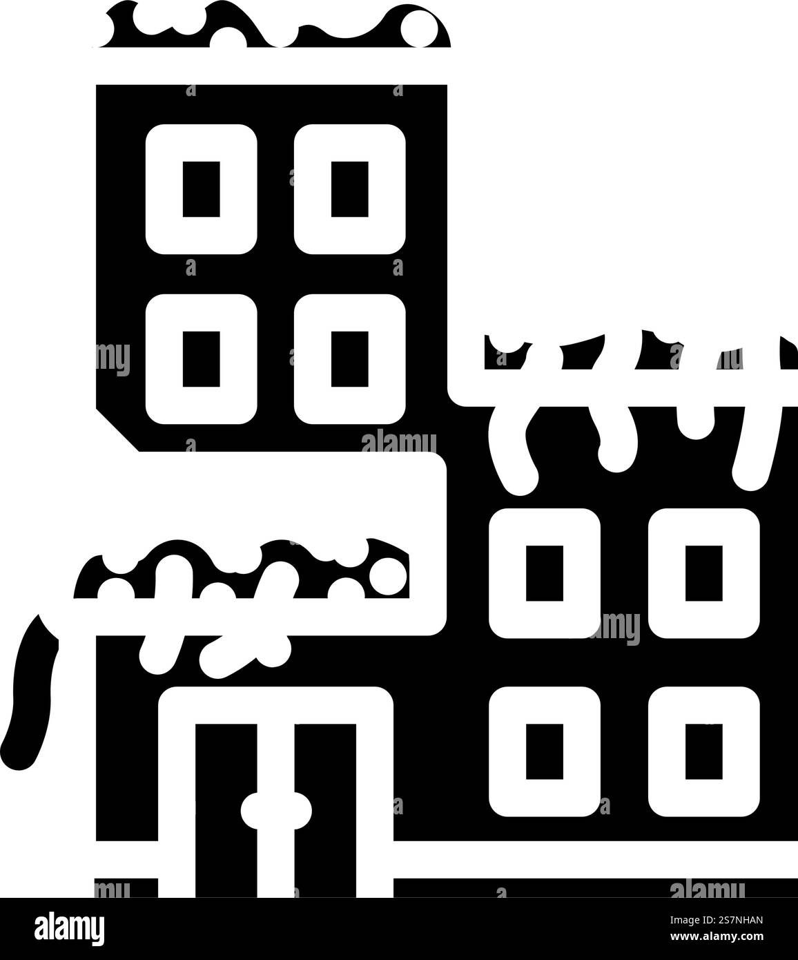 Grüne Gebäude Umwelt Glyphe Symbol Vektor. Umweltzeichen für das grüne Gebäude. Isolierte Symboldarstellung. Grüne Gebäude Umwelt Glyphe Symbol Vektor Illustration Stock Vektor