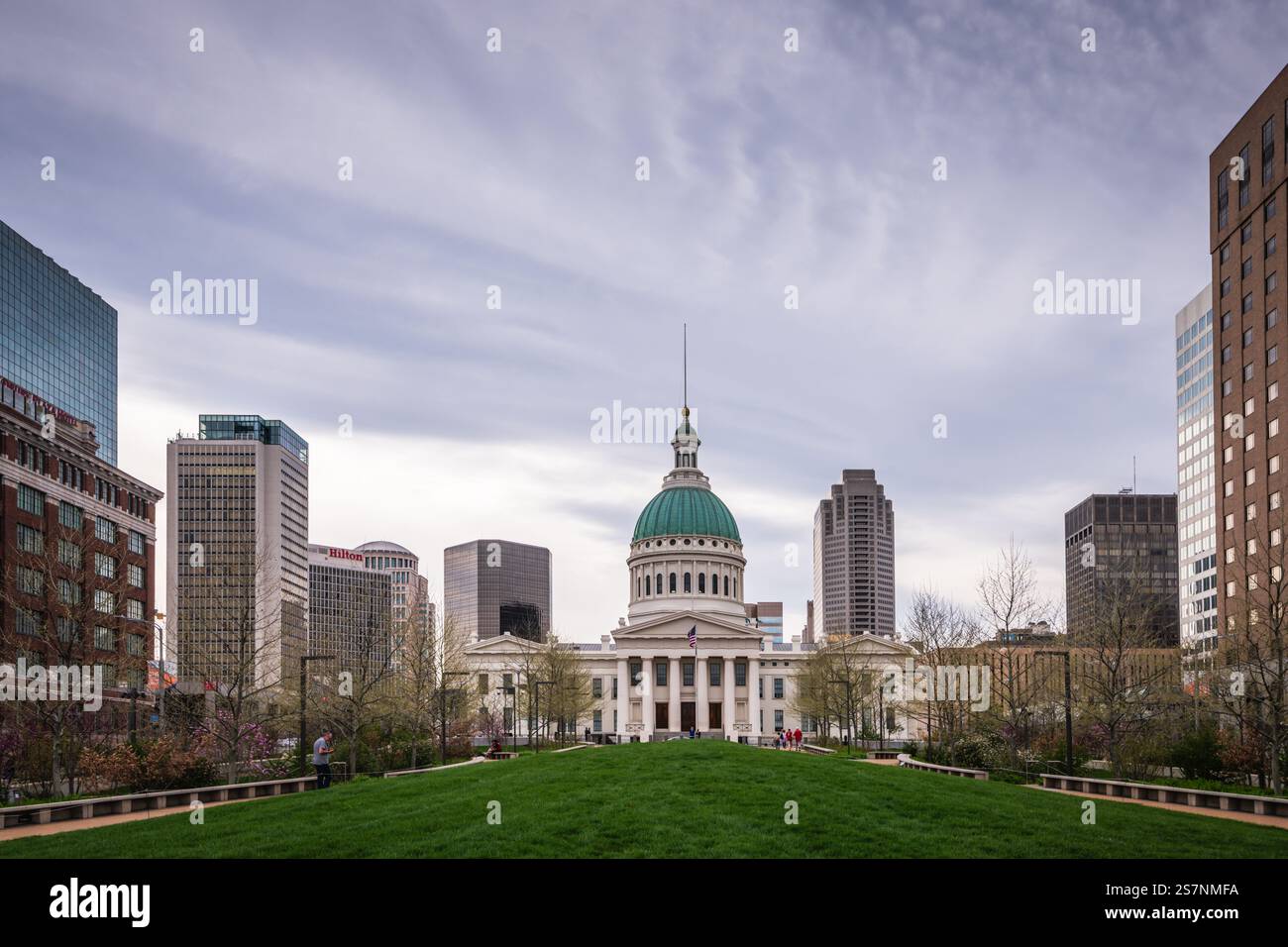 St. Louis, MO USA - 10. April 2019: Als Ort des ersten Dredd Scott Falls befindet sich das Old Courthouse am National Underground Railroad Network to Freedom. Stockfoto