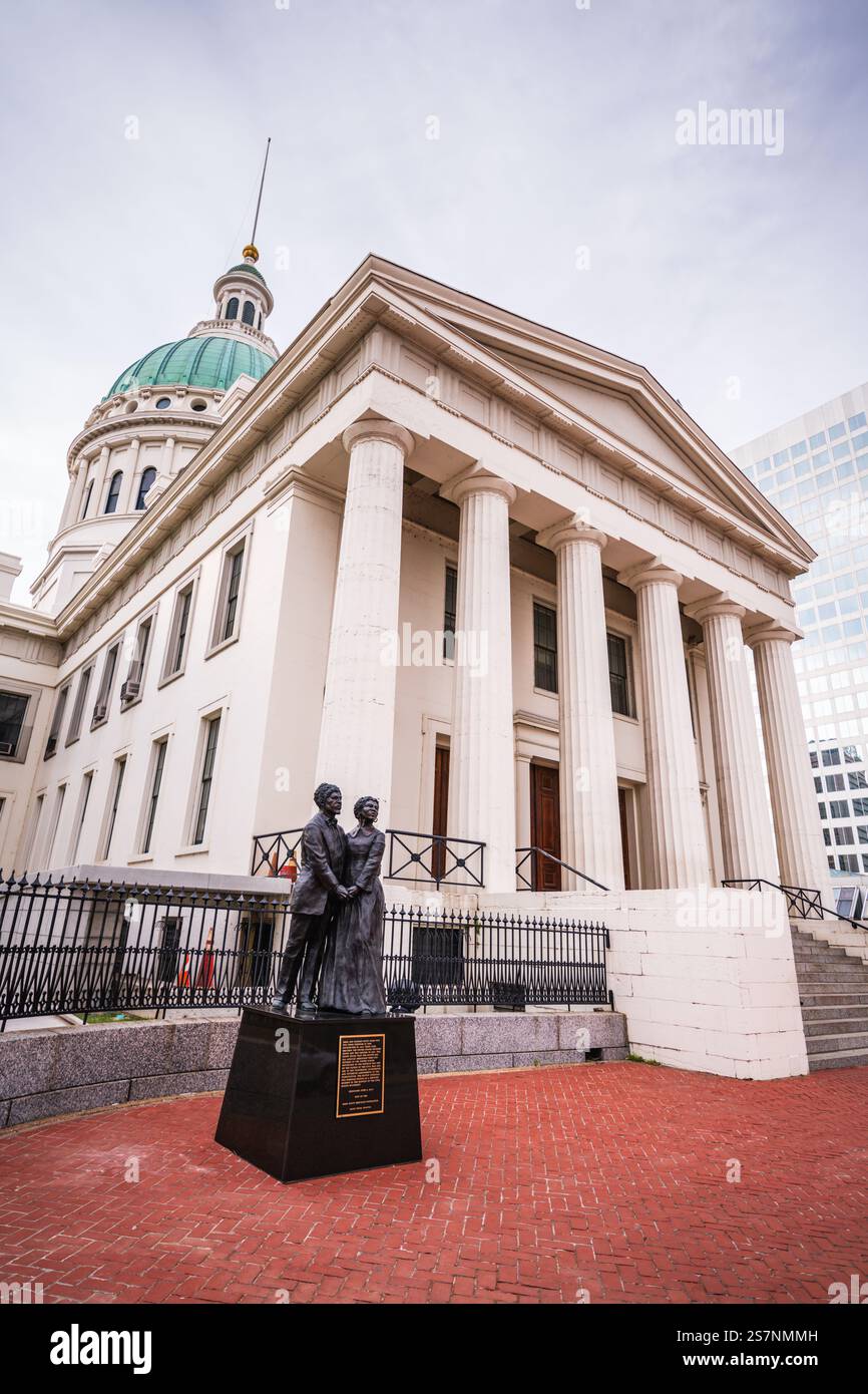 St. Louis, MO USA - 10. April 2019: Als Ort des ersten Dredd Scott Falls befindet sich das Old Courthouse am National Underground Railroad Network to Freedom. Stockfoto