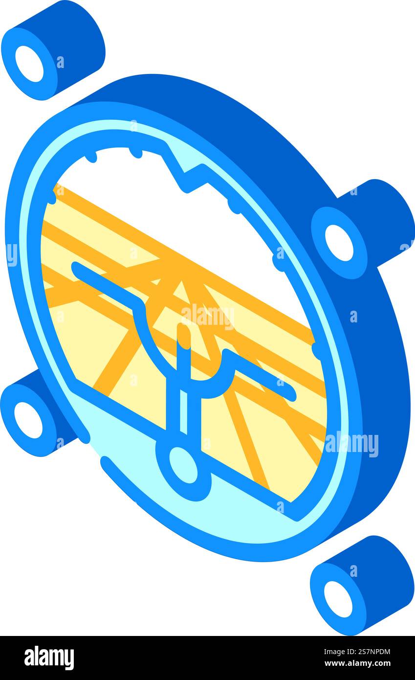 Flugzeuginstrumentierung Luftfahrtingenieur isometrischer Ikonvektor. Flugzeuginstrumentierung Flugzeugtechniker-Schild. Isolierte Symboldarstellung. Flugzeuginstrumentierung Luftfahrtingenieur Isometrie Iconvektorillustration Stock Vektor