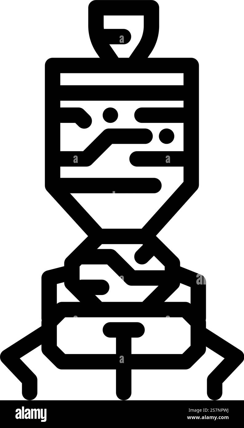 Raumsonde Luftfahrt Ingenieur Linie Symbol Vektor. Raumsonde Luftfahrttechniker-Schild. Schwarze Abbildung des isolierten Kontursymbols. Raumsonde Luftfahrt Ingenieur Linie Symbol Vektor Illustration Stock Vektor