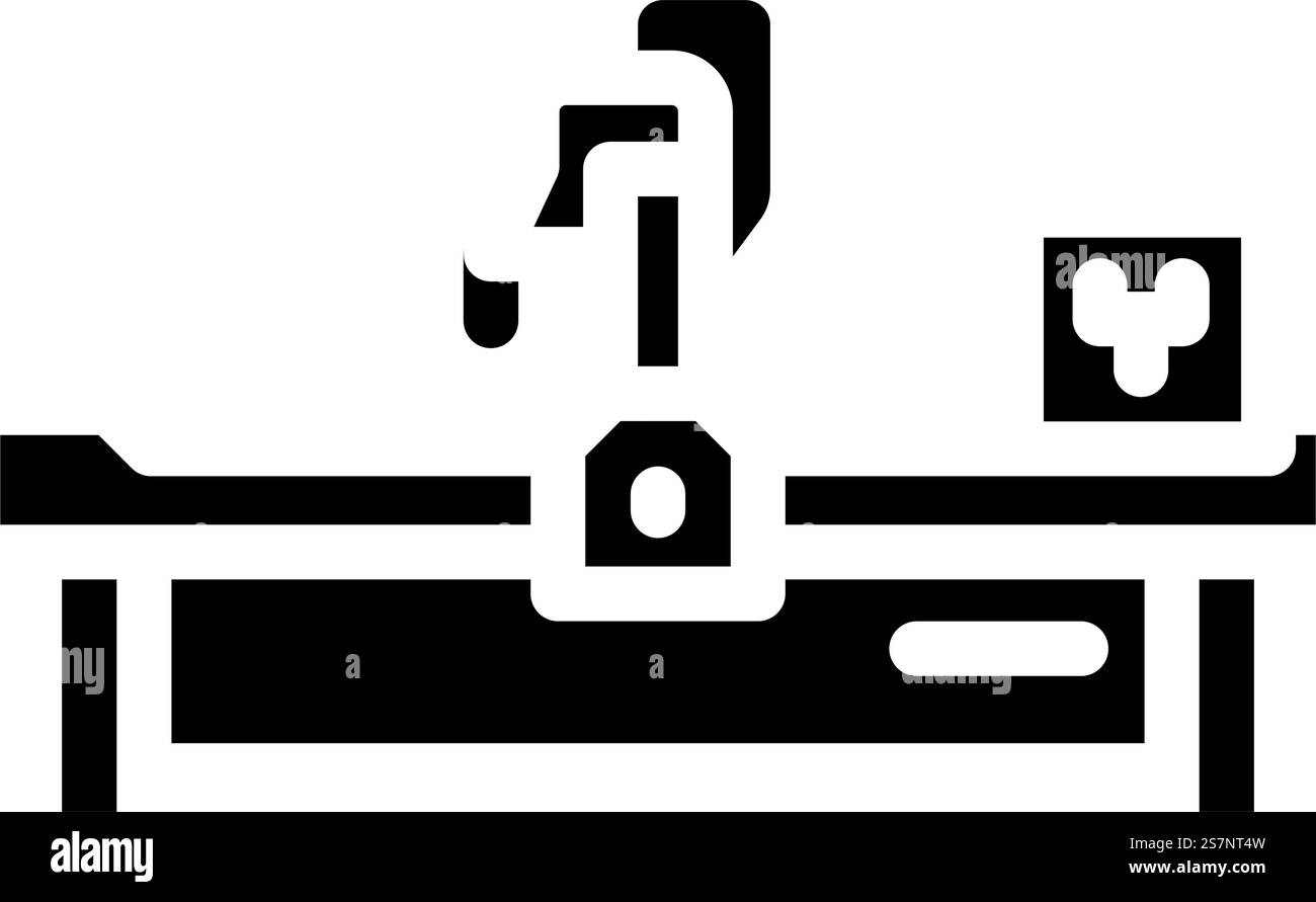 cnc-Maschinenbau Ingenieur Glyphe Symbol Vektor. Schild für cnc-Maschinenbauer. Isolierte Symboldarstellung. cnc Maschinenbau Ingenieur Glyphe Symbol Vektor Illustration Stock Vektor