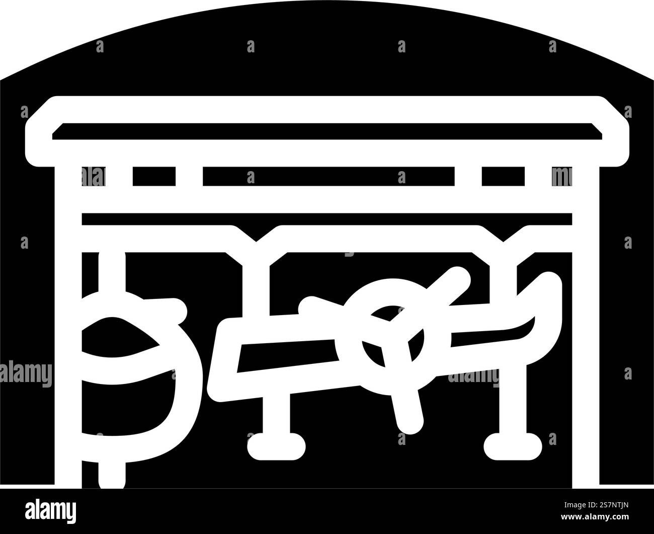 Luft- und Raumfahrtfertigung Luftfahrtingenieur Glyphe-Icon-Vektor. Schild für Luftfahrtindustrie und Luftfahrtindustrie. Isolierte Symboldarstellung. Luft- und Raumfahrtfertigung Luftfahrtingenieur Glyphe Icon Vektor Illustration Stock Vektor