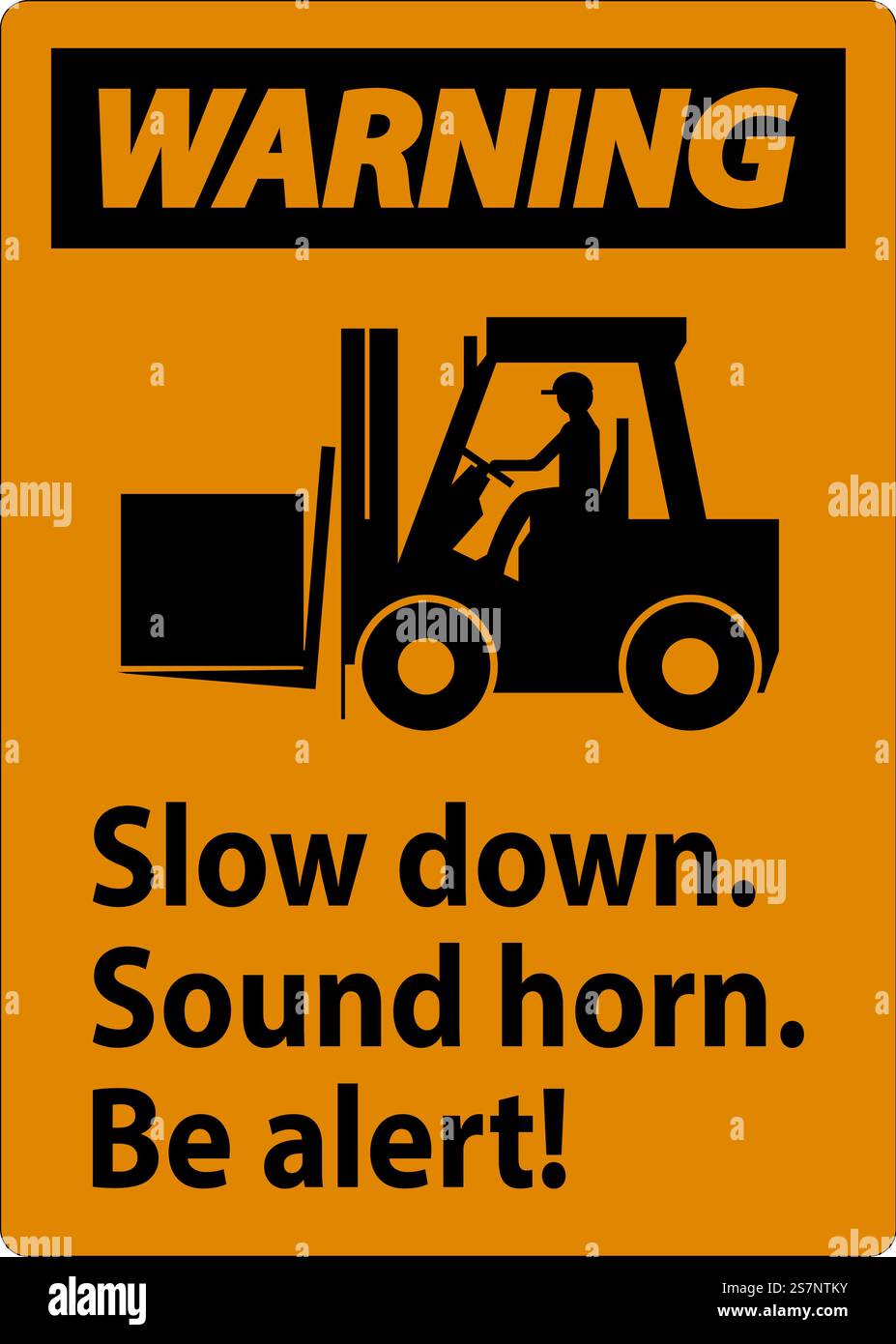 Warnaufkleber Verlangsamung Hupe Hupen Achtung Stock Vektor