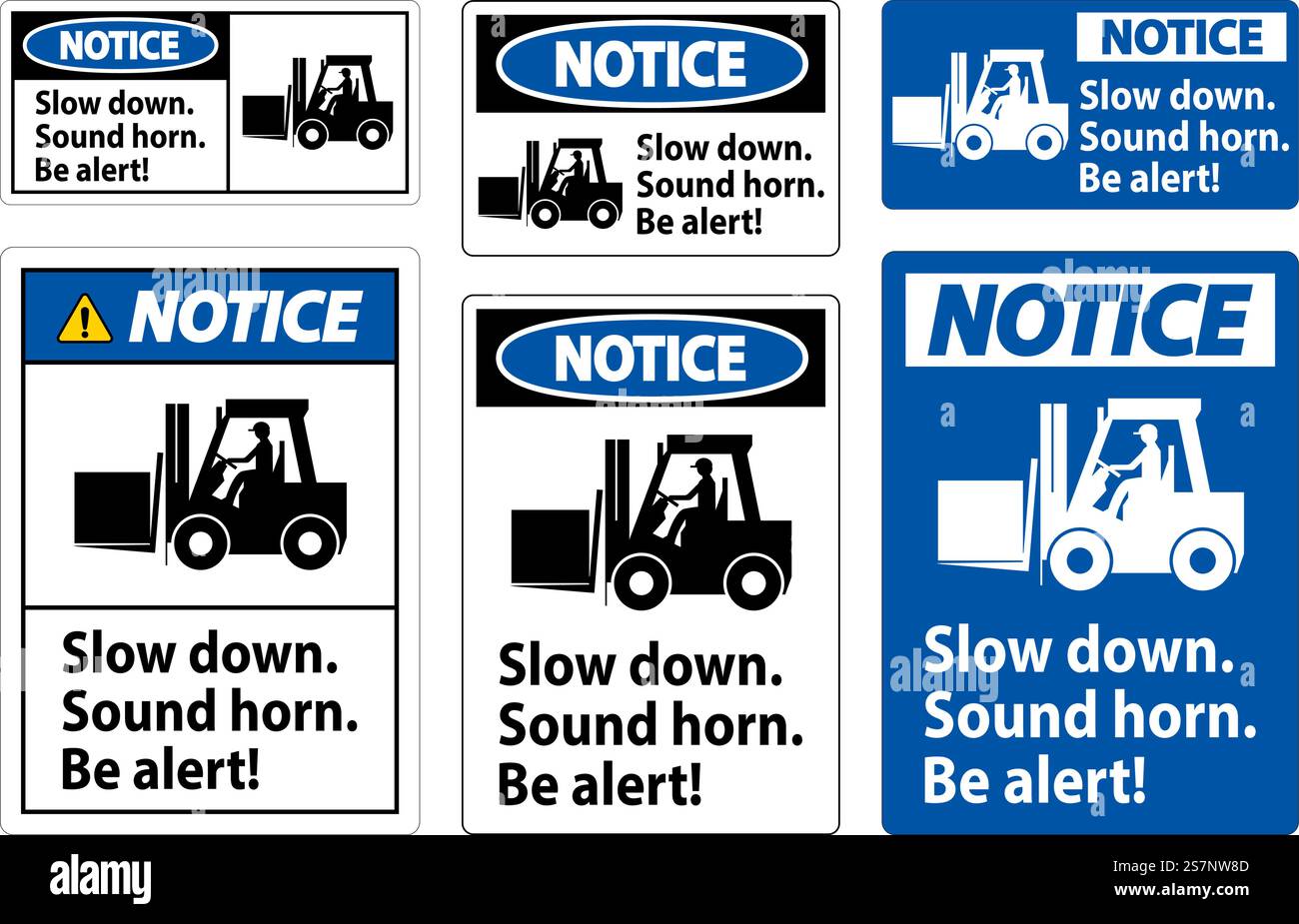 Beachten Sie Das Etikett Verlangsamung Hupe Hupen Achtung Stock Vektor