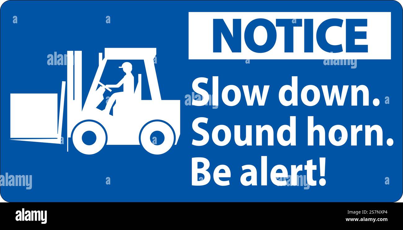 Beachten Sie Das Etikett Verlangsamung Hupe Hupen Achtung Stock Vektor