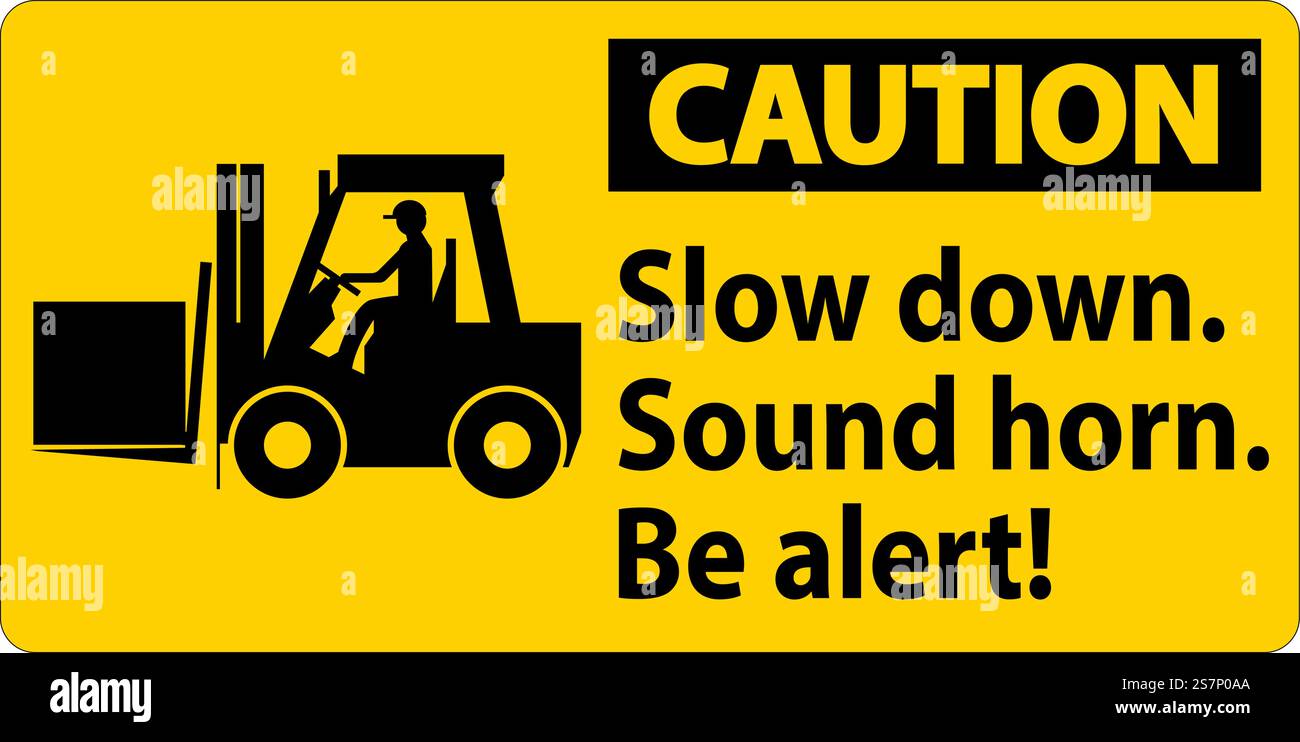 Warnschild Verlangsamung Hupe Achtung Stock Vektor