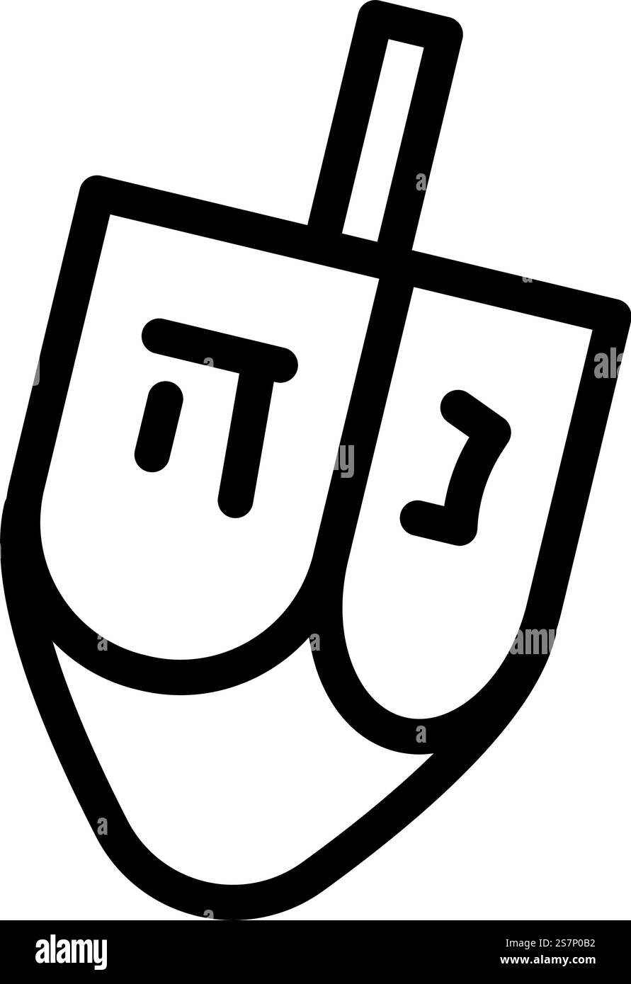 hanukkah dreidel jüdische Linie Ikonenvektor. hanukkah dreidel jüdisches Zeichen. Schwarze Abbildung des isolierten Kontursymbols. hanukkah dreidel jüdische Linie Icon Vektor Illustration Stock Vektor