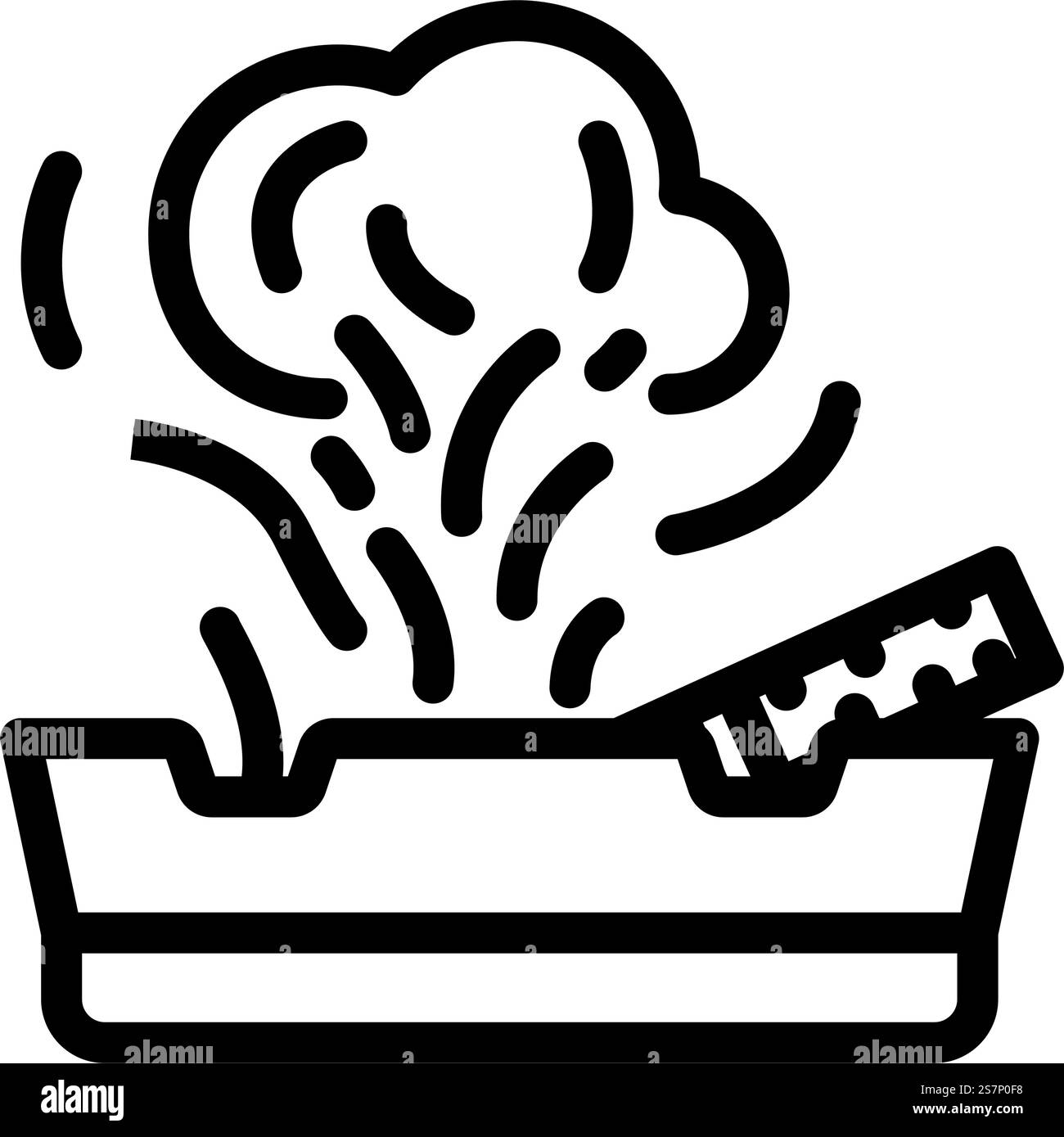 Rauchen Nikotin Tabak Linie Symbol Vektor. Nikotintabak-Zeichen rauchen. Schwarze Abbildung des isolierten Kontursymbols. Rauchen Nikotin Tabaklinie Symbol Vektor Illustration Stock Vektor