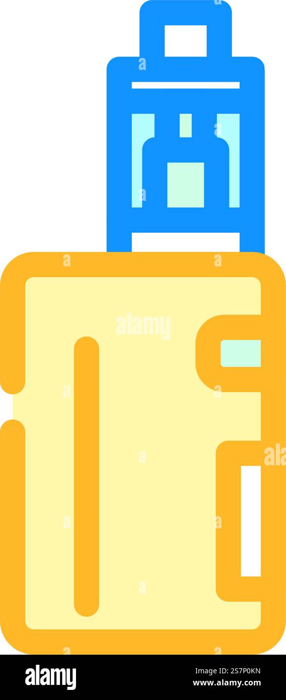 Elektrische Zigarette Nikotin Farbe Symbol Vektor. Elektrisches Zigaretten-Nikotin-Zeichen. Isolierte Symboldarstellung. Elektrische Zigarette Nikotin Farbe Symbol Vektor Illustration Stock Vektor