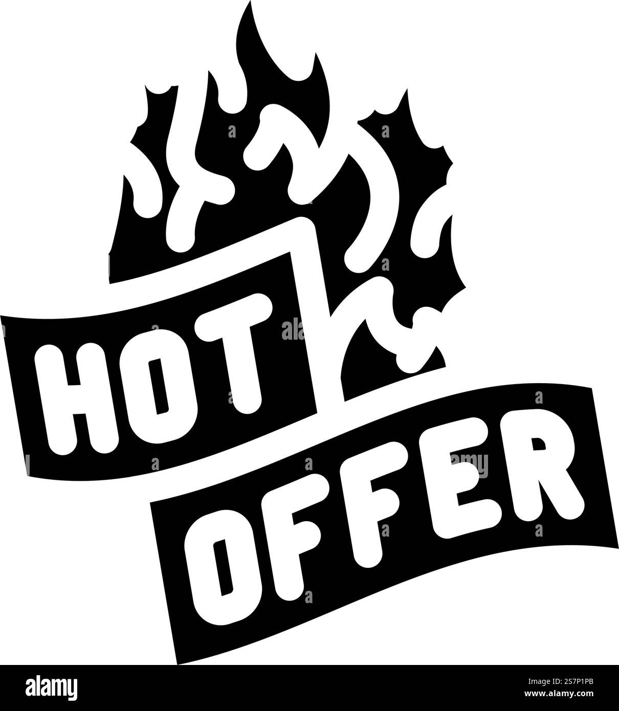 Heißer Verkauf Angebot Glyphe Symbol Vektor. Schild mit heißem Angebot. Isolierte Symboldarstellung. Heißer Verkauf Angebot Glyphe Icon Vektor Illustration Stock Vektor