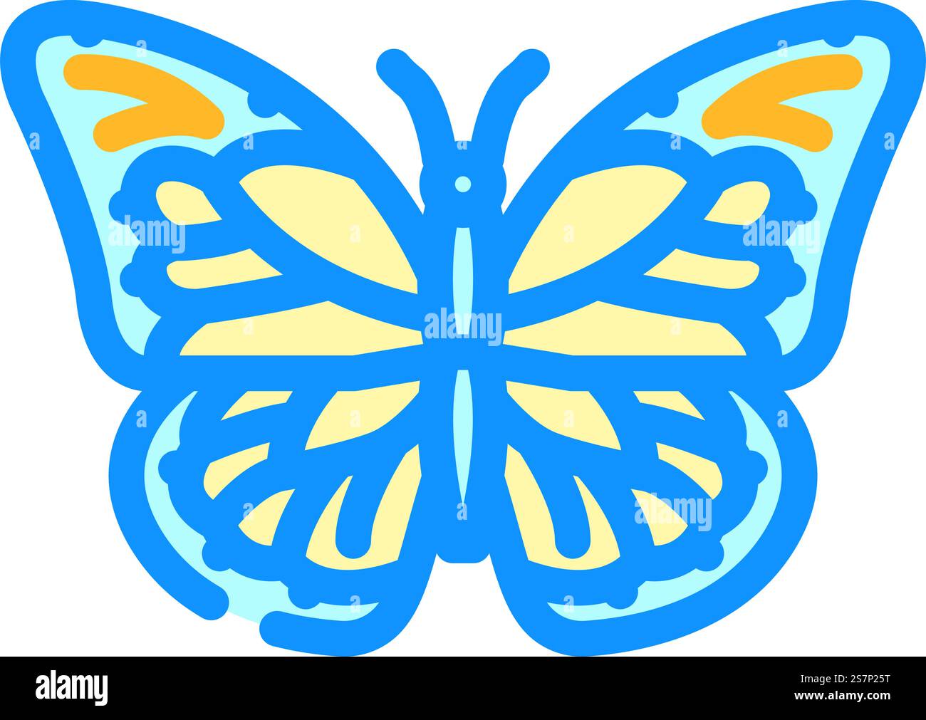 Monarch Sommer Farbe Symbol Vektor. Monarch Sommerschild. Isolierte Symboldarstellung. Monarch Sommer Farbe Symbol Vektor Illustration Stock Vektor
