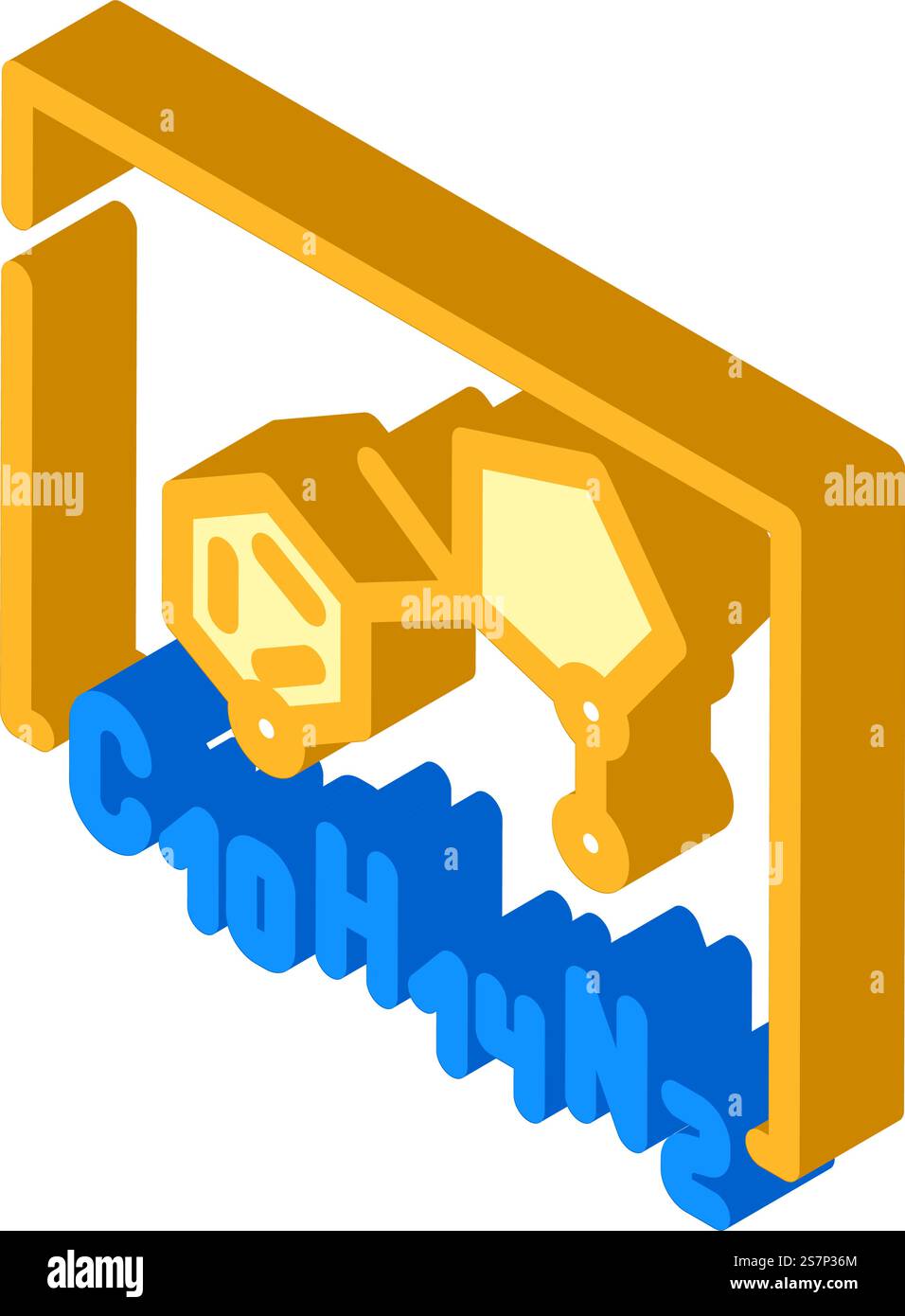Isometrischer Symbolvektor der Nikotinformel. Nikotinformelzeichen. Isolierte Symboldarstellung. Nikotinformel Isometrisches Symbol Vektor-Illustration Stock Vektor