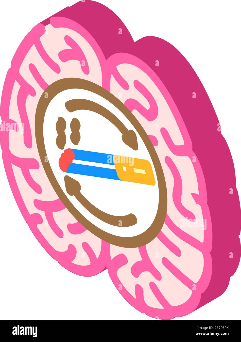 Suchtnikotintabak isometrischer Ikonvektor. Suchtnikotintabak-Zeichen. Isolierte Symboldarstellung. Suchtnikotintabak isometrische Iconvektorillustration Stock Vektor