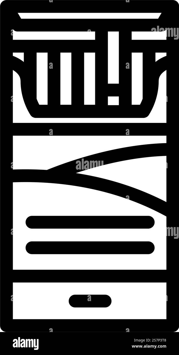 Zigarette Nikotin Linie Symbol Vektor. Zigaretten-Nikotin-Zeichen. Schwarze Abbildung des isolierten Kontursymbols. Zigarette Nikotin Linie Symbol Vektor Illustration Stock Vektor