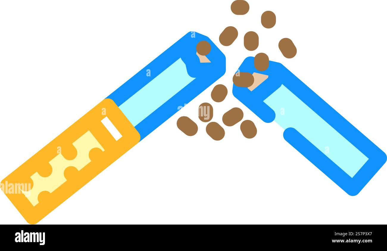 Beenden Sie das Rauchen Zigarettenfarbe Symbol Vektor. Das Zigarettenzeichen aufhören. Isolierte Symboldarstellung. Beenden Sie das Rauchen Zigarette Farbe Symbol Vektor Illustration Stock Vektor