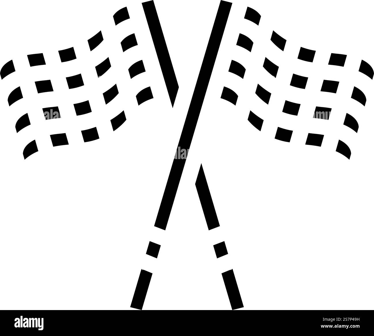 Vektor für Auto-Glyph-Symbole mit Checkered Flag Fahrzeug. Auto-Zeichen mit Karomuster. Isolierte Symboldarstellung. Vektorillustration für Auto-Glyphe-Symbol mit karierter Flagge Stock Vektor