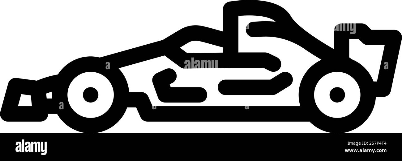 Sport Rennwagen Auto Linie Symbol Vektor. Auto-Schild für Sportwagen. Schwarze Abbildung des isolierten Kontursymbols. Sport Rennwagen Auto Linie Symbol Vektor Illustration Stock Vektor