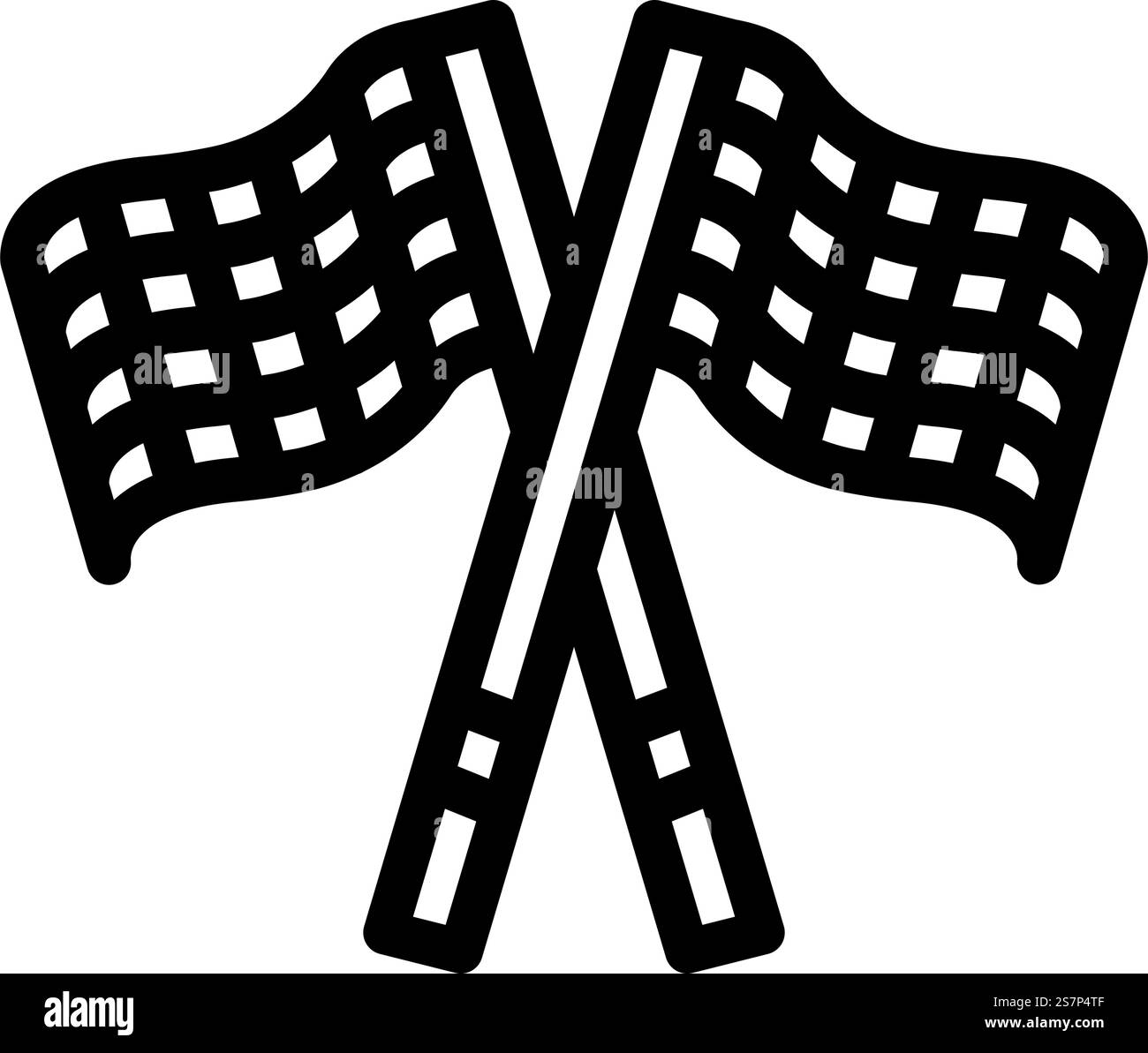 Vektor mit Checkered Flag Auto Line Symbol. Auto-Zeichen mit Karomuster. Schwarze Abbildung des isolierten Kontursymbols. Vektorgrafik für Auto-Line-Fahrzeug mit karierter Flagge Stock Vektor