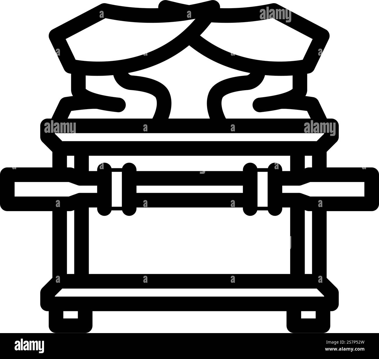 arche der Covenant Line Icon Vektor. Die arche des Bundes. Schwarze Abbildung des isolierten Kontursymbols. ark of the Covenant Line Symbol Vektor Illustration Stock Vektor