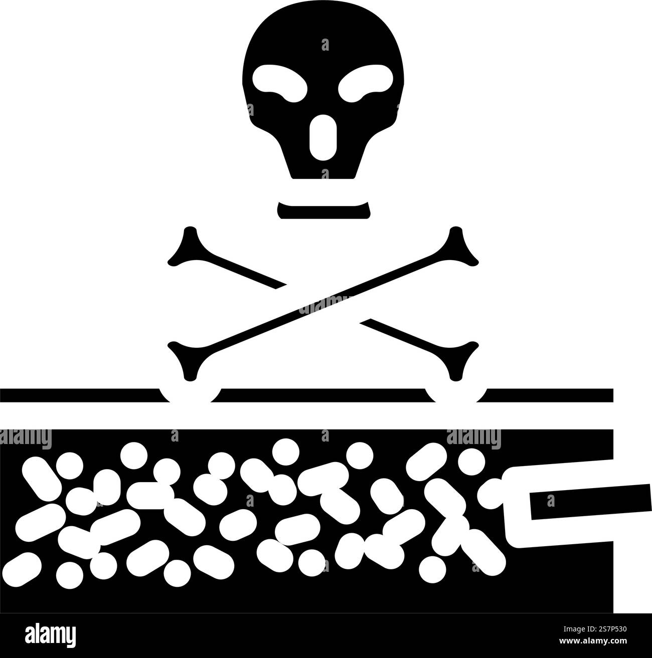 Droge-Nikotin-Tabak-Glyphe-Icon-Vektor. Arzneimittelnikotintabak-Zeichen. Isolierte Symboldarstellung. Droge-Nikotin-Tabak-Glyphe-Symbol-Vektor-Illustration Stock Vektor