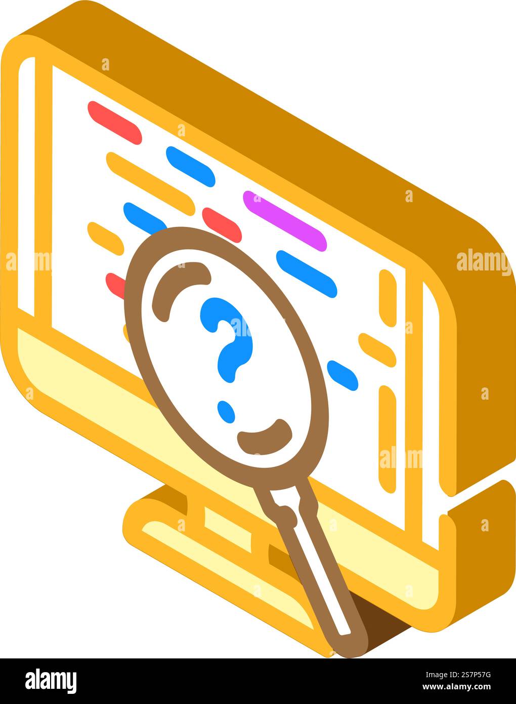 Isometrischer Symbolvektor der Code-Review-Software. Code-Review-Software-Signatur. Isolierte Symboldarstellung. Isometrische Symbolvektorgrafik der Code-Review-Software Stock Vektor