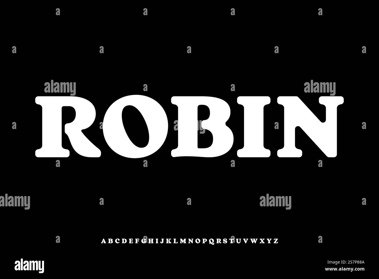 Fettgedruckter, abgerundeter Retro-Schriftartvektor Stock Vektor