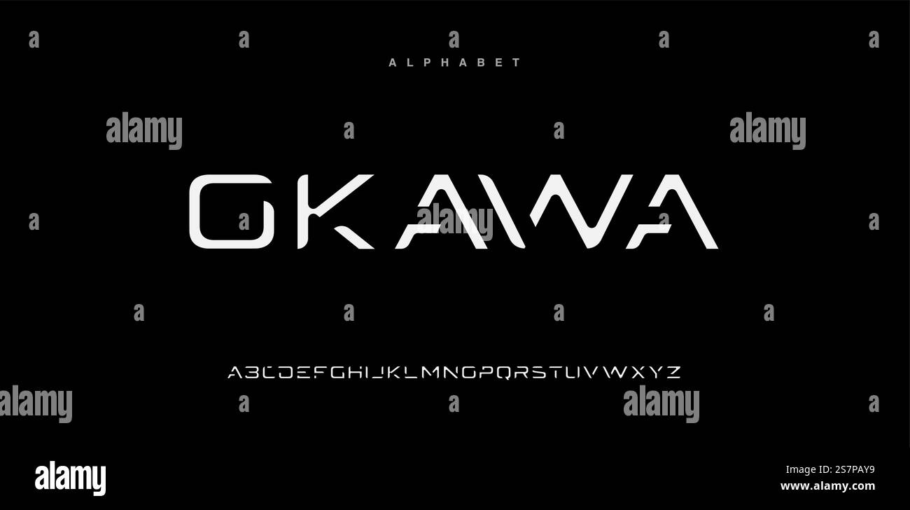 Abstrakte moderne Schriftarten. Typografie urbaner Stil, Sport, Technologie, Mode, digital, Schriftart für zukünftiges kreatives Logo. Stock Vektor