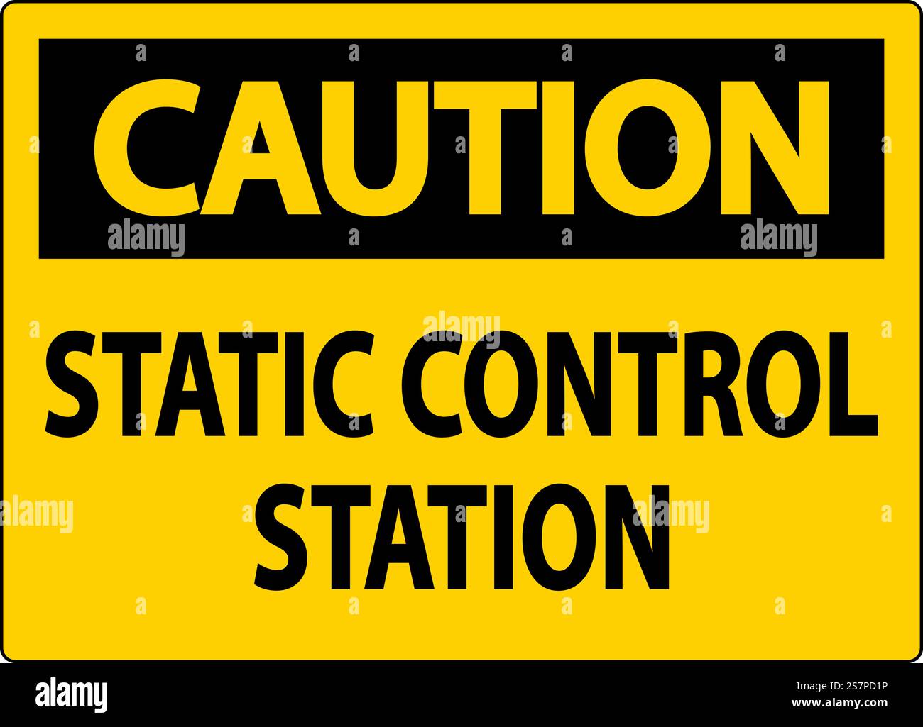 Warnschild Statische Kontrollstation Stock Vektor