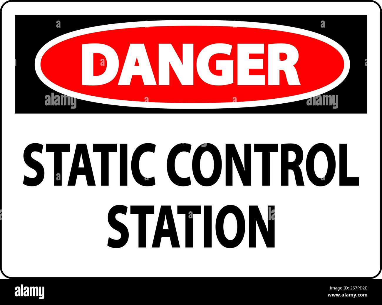 Gefahrenschild Statische Kontrollstation Stock Vektor