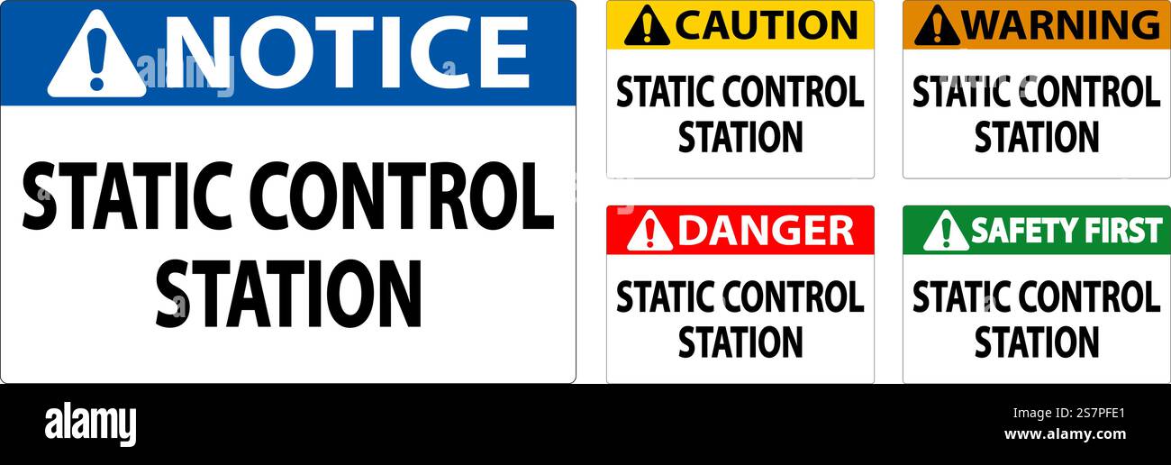 Warnschild Statische Kontrollstation Stock Vektor