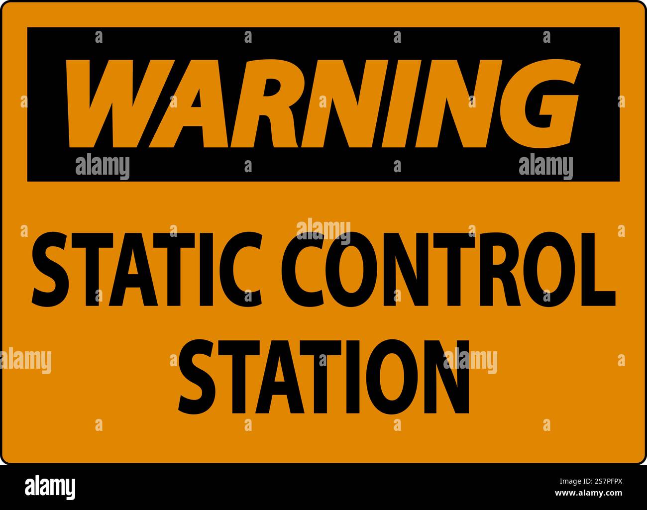 Warnschild Statische Kontrollstation Stock Vektor