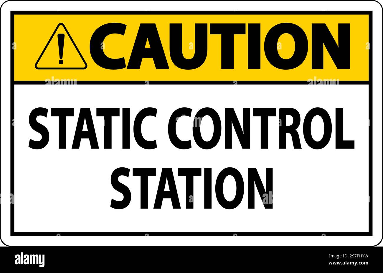 Warnschild Statische Kontrollstation Stock Vektor