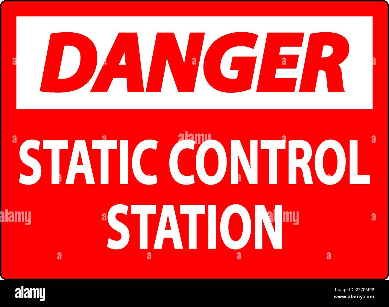 Gefahrenschild Statische Kontrollstation Stock Vektor