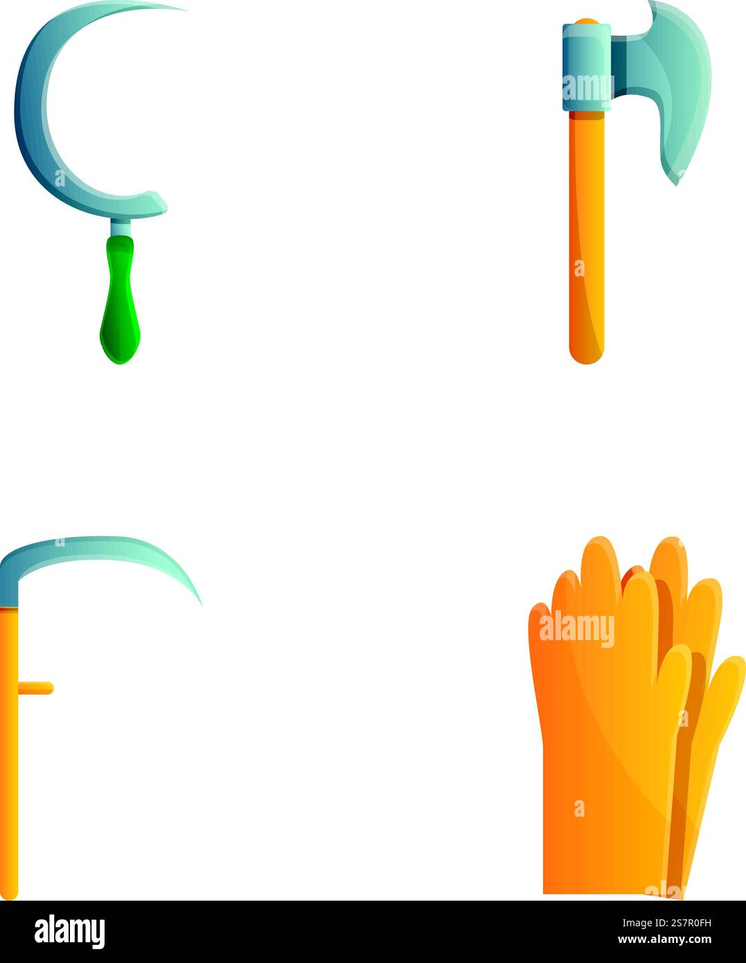 Yard Work Icons setzen Cartoon Vektor. Gartenbestand. Gartenbau, Gartenbau. Yard Work Icons setzen Cartoon Vektor. Gartenbestand Stock Vektor