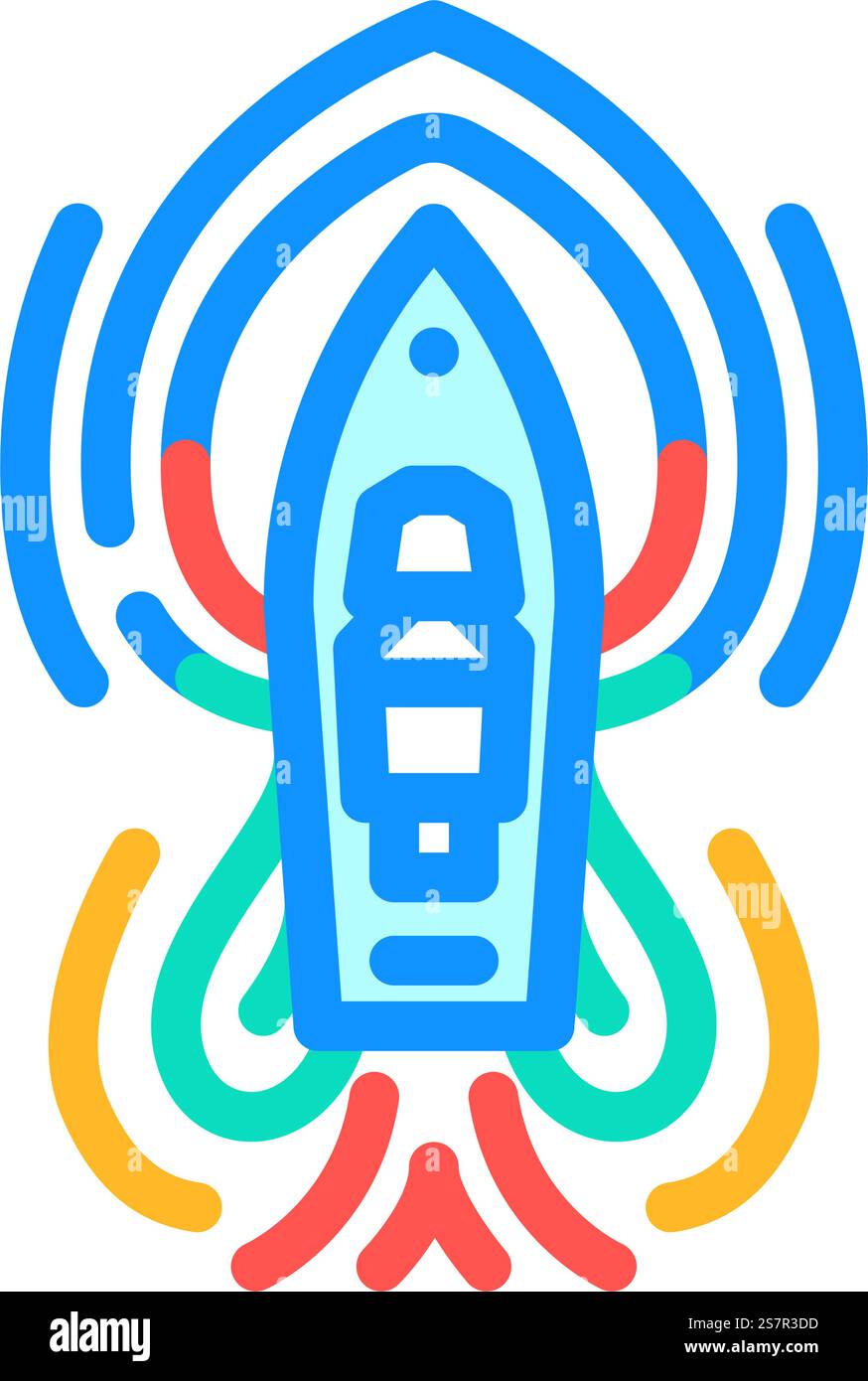 Farbsymbolvektor für Marine Hydrodynamik. Meereshydrodynamik-Zeichen. Isolierte Symboldarstellung. Marine Hydrodynamik Farbsymbolvektor-Illustration Stock Vektor