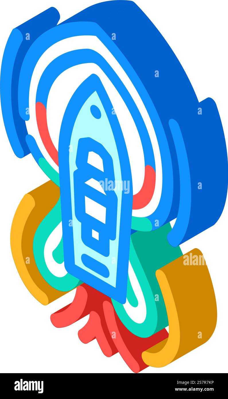 Isometrischer Symbolvektor der Meereshydrodynamik. Meereshydrodynamik-Zeichen. Isolierte Symboldarstellung. Isometrische Symbolvektorillustration der Meereshydrodynamik Stock Vektor