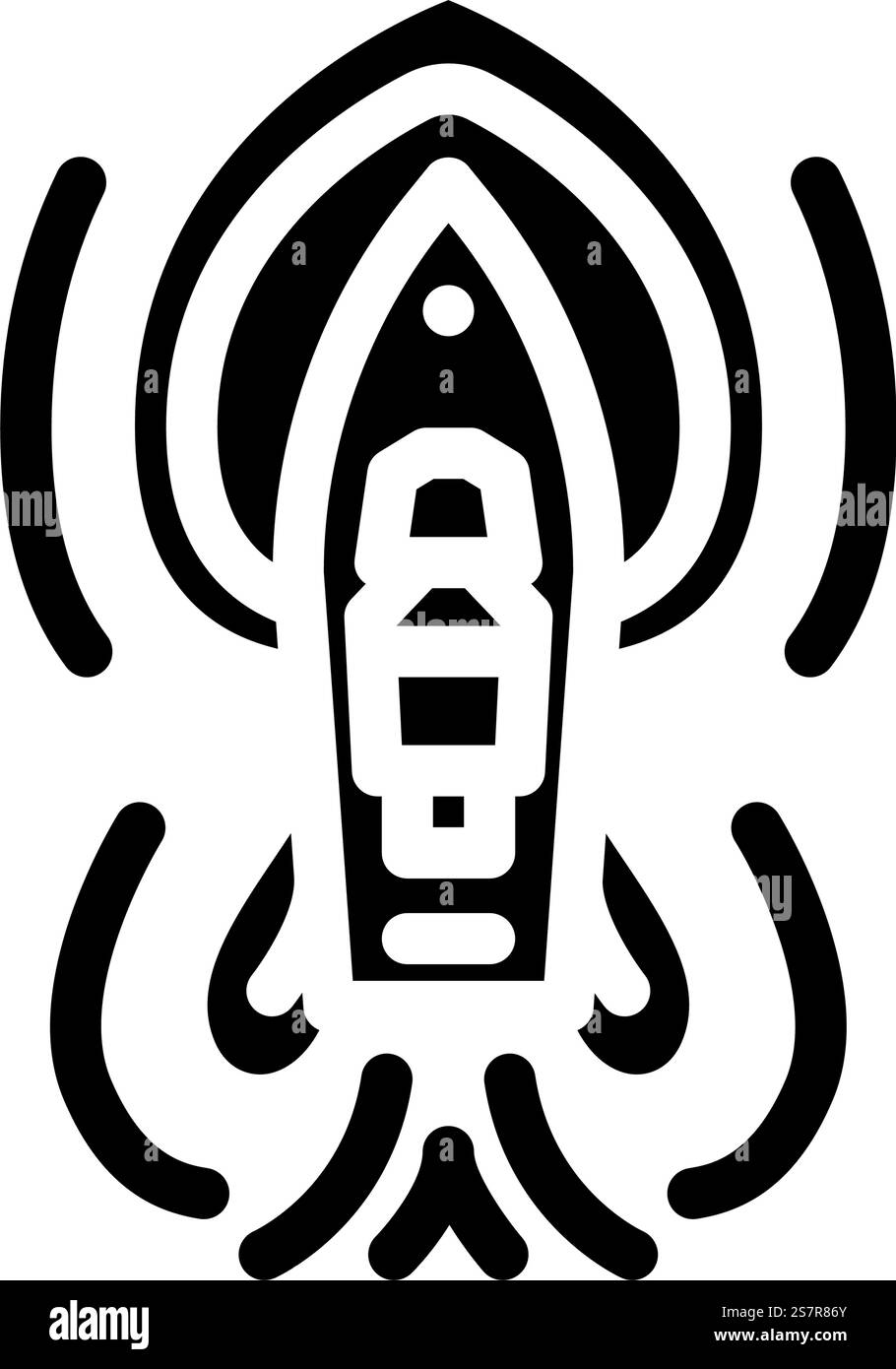 Symbol-Vektor der maritimen Hydrodynamik. Meereshydrodynamik-Zeichen. Isolierte Symboldarstellung. Marine Hydrodynamik Glyphe Symbol Vektor Illustration Stock Vektor