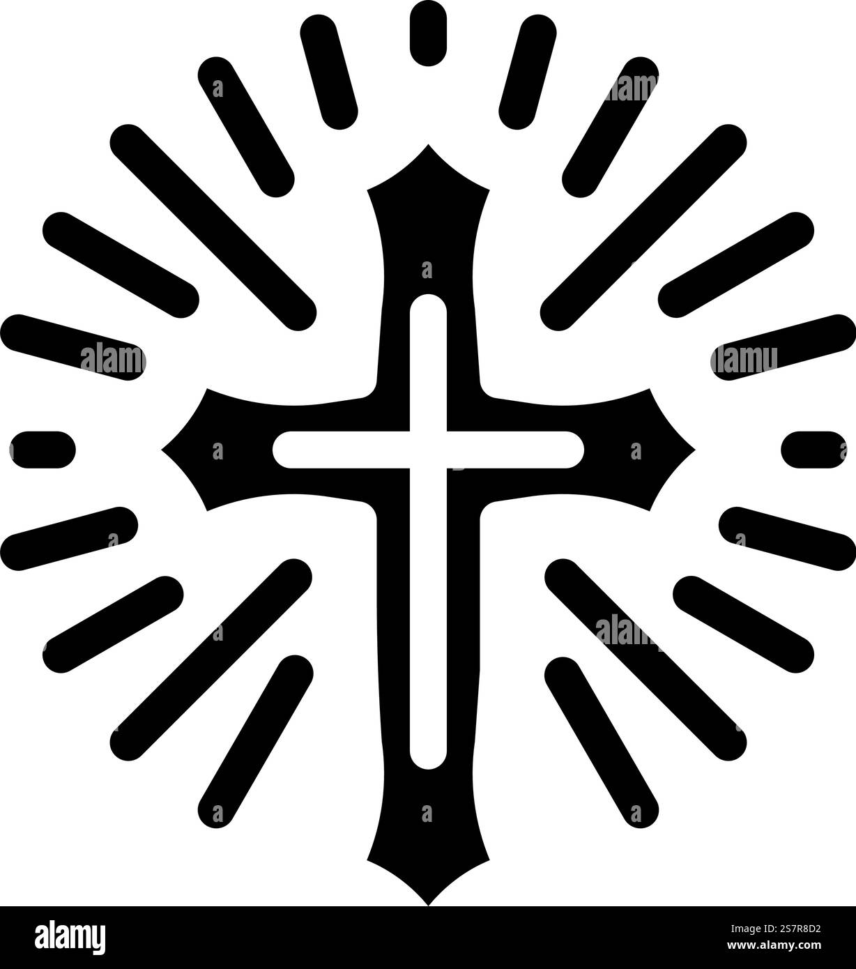 Kreuz Tattoo Art Vintage Glyph Icon Vektor. Kreuz Tattoo Art Vintage Schild. Isolierte Symboldarstellung. Kreuz Tattoo Kunst Vintage Glyphe Icon Vektor Illustration Stock Vektor