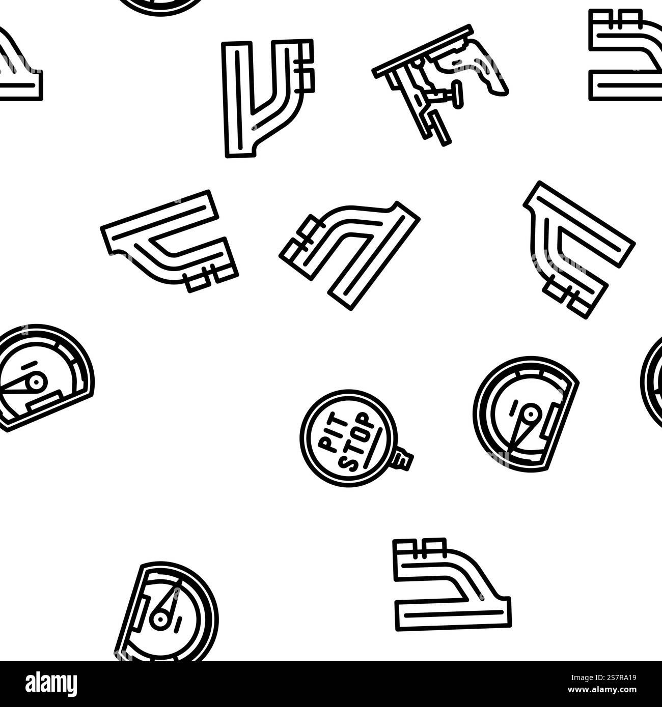 Auto Geschwindigkeit Auto Rennen Vektor nahtlose Muster dünne Linie Illustration. Auto Geschwindigkeit Auto Rennen Vektor nahtlose Muster Stock Vektor