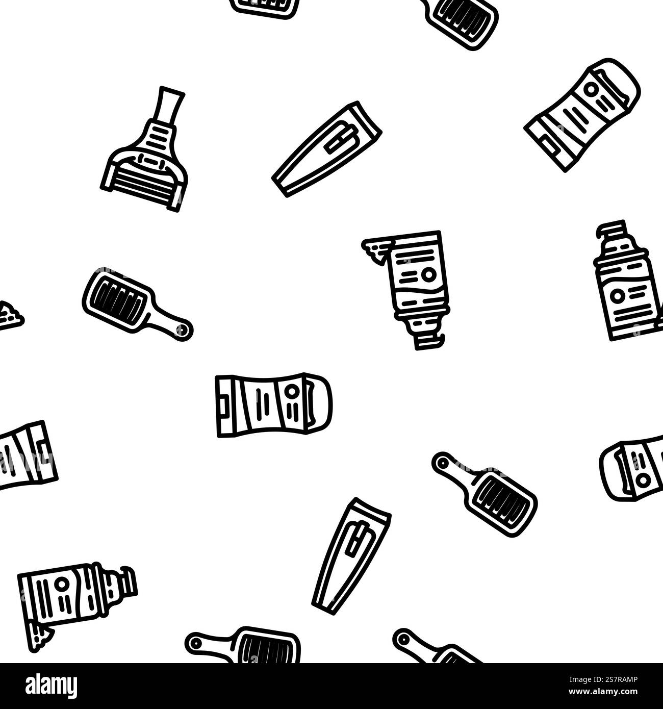 Hand Clean Seife Virus Vektor nahtlose Muster dünne Linie Illustration. Hand Clean Seife Virus Vektor nahtlose Muster Stock Vektor