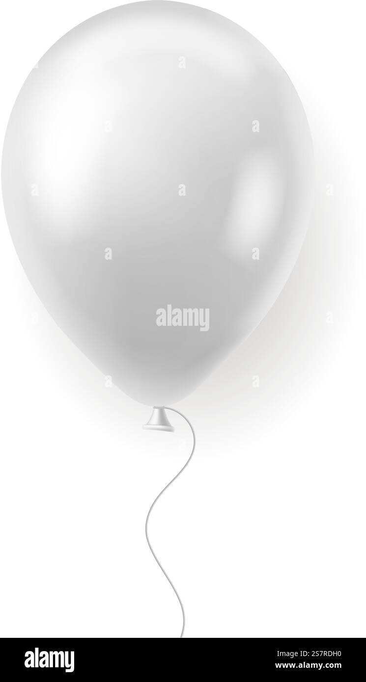 Weißer Ballon für das Festival. Realistisches leeres Branding-Modell isoliert auf weißem Hintergrund. Weißer Ballon für das Festival. Realistisches leeres Branding-Modell Stock Vektor
