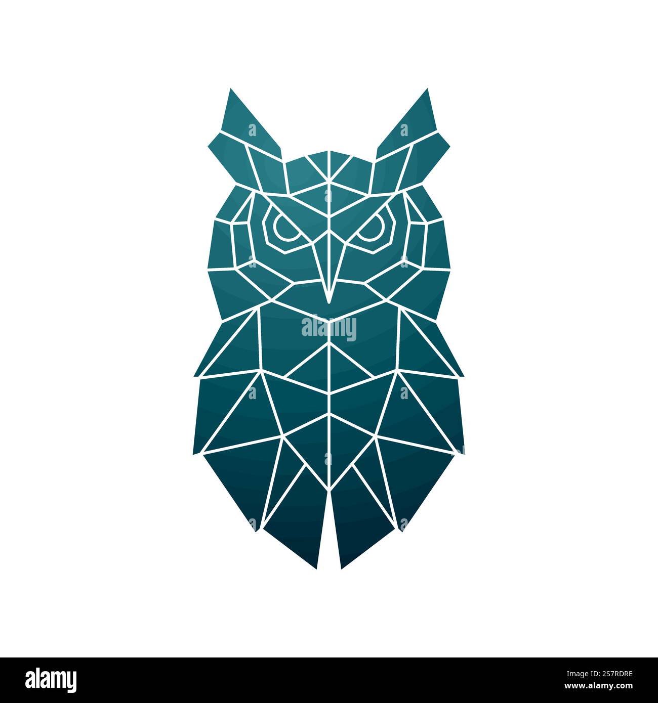 Illustration des Eulenkopfes. Symbol für polygonale Eulen. Stock Vektor