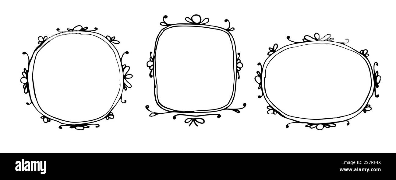 Handgezeichneter Rahmen mit Doodle für Design Stock Vektor