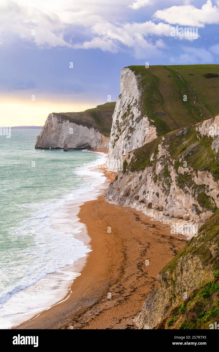 Blick auf bat's Head an der Küste von Dorset in Südengland. Stockfoto