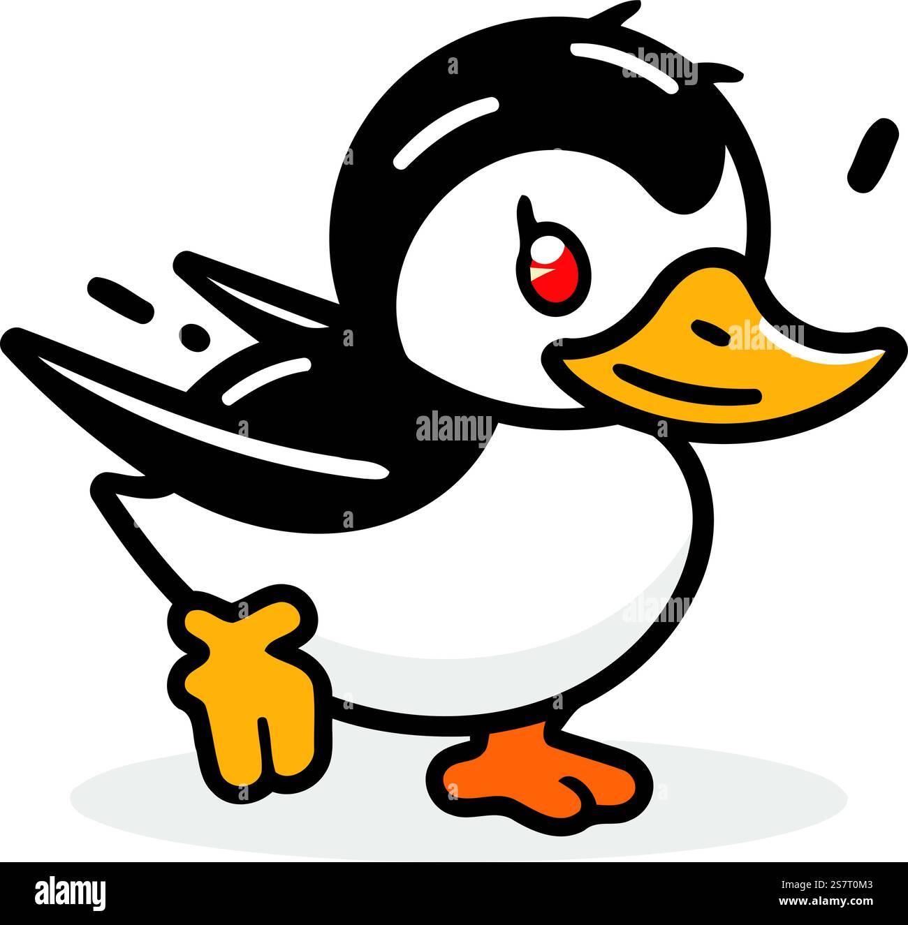 Pinguin Vogel Cartoon Vektor Illustration Stock Vektor