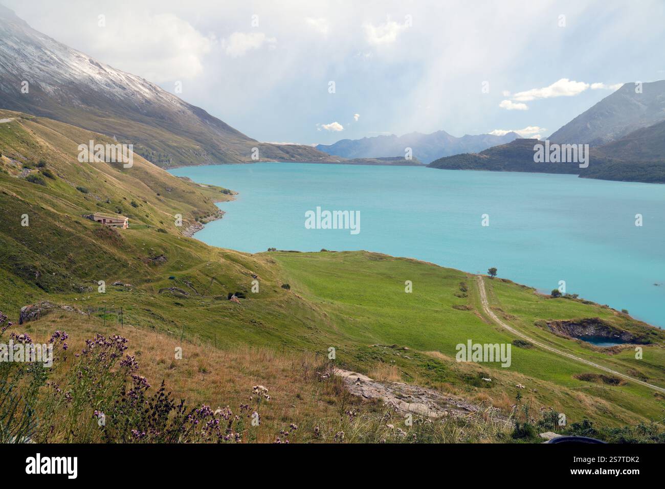 Lac du Mont Cenis, Reservoir, Col du Mont, Colle del Moncenisio, Mont-Cenis-Pass, Departement Savoie, frankreich Stockfoto