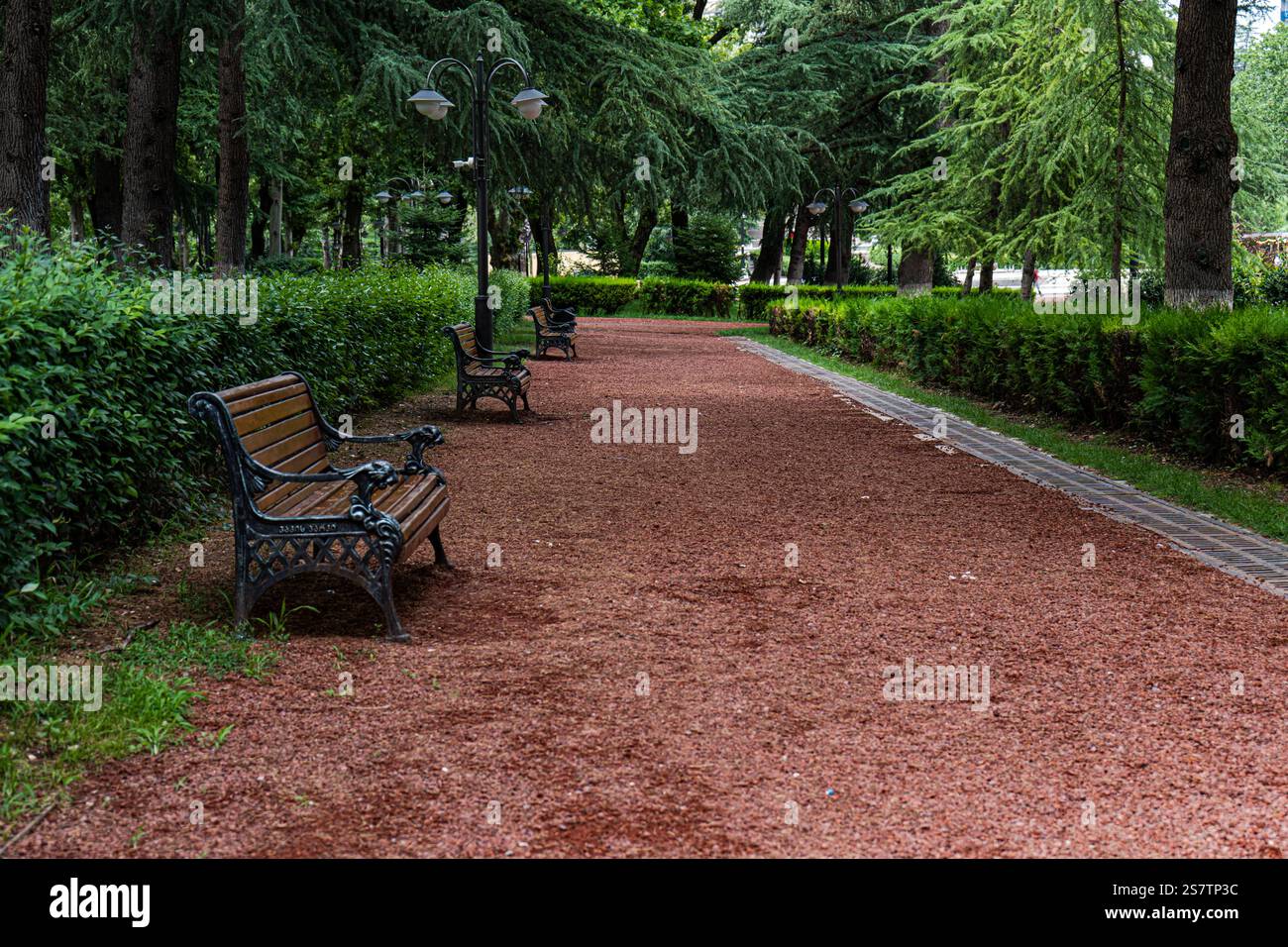 Pfad im berühmten Tiflis Park Vake Stockfoto